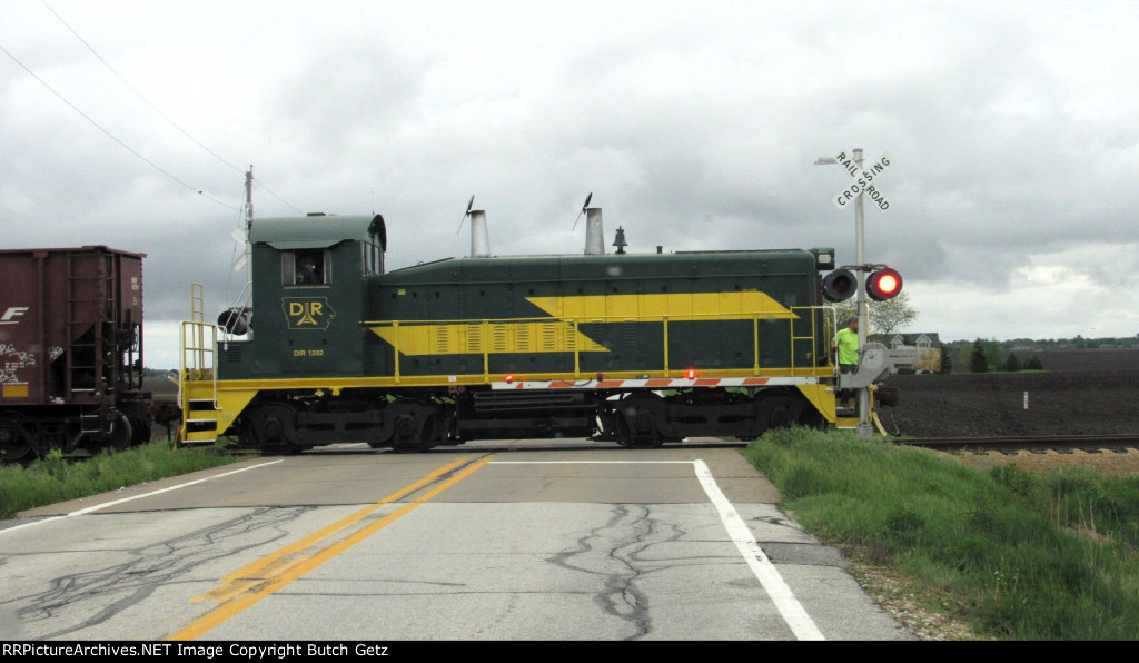 At the road crossing.....